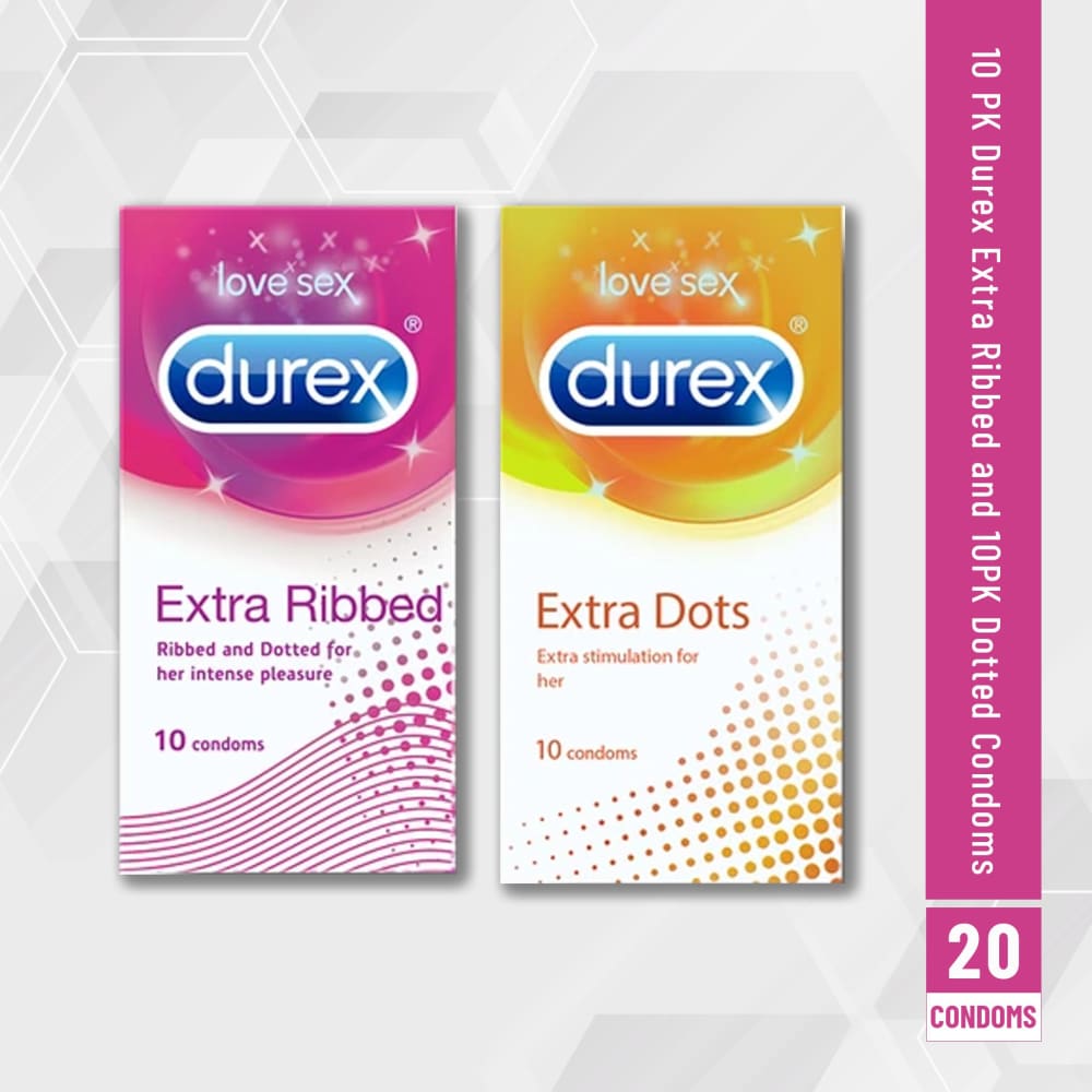 20Pk Durex Extra Ribbed And Dotted Condoms