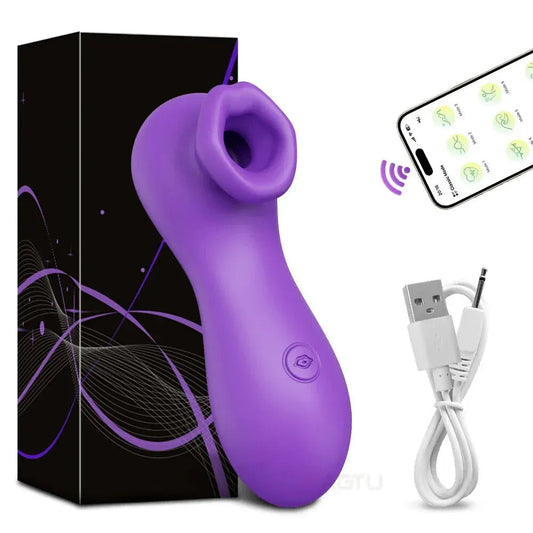 App Controlled Clit Sucker Vibrator for Women Nipple Stimulator Masturbator for Couples - Purple