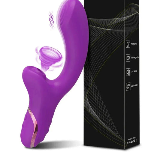 3 In 1 Clit Sucking Vibrator for Women G Spot Vagina Anal Stimulation Female Masturbator - Zd029 Purple