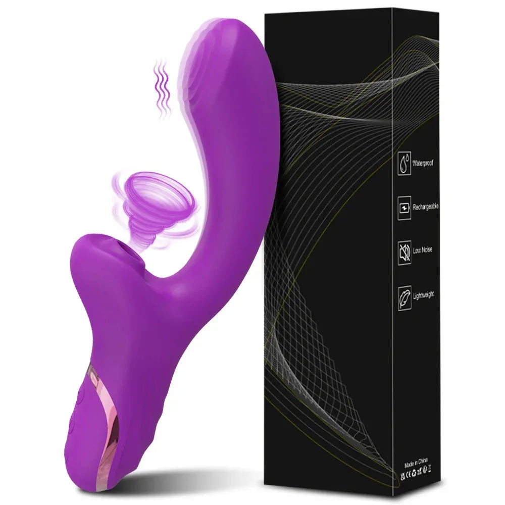 3 In 1 Clit Sucking Vibrator for Women G Spot Vagina Anal Stimulation Female Masturbator - Zd029 Purple