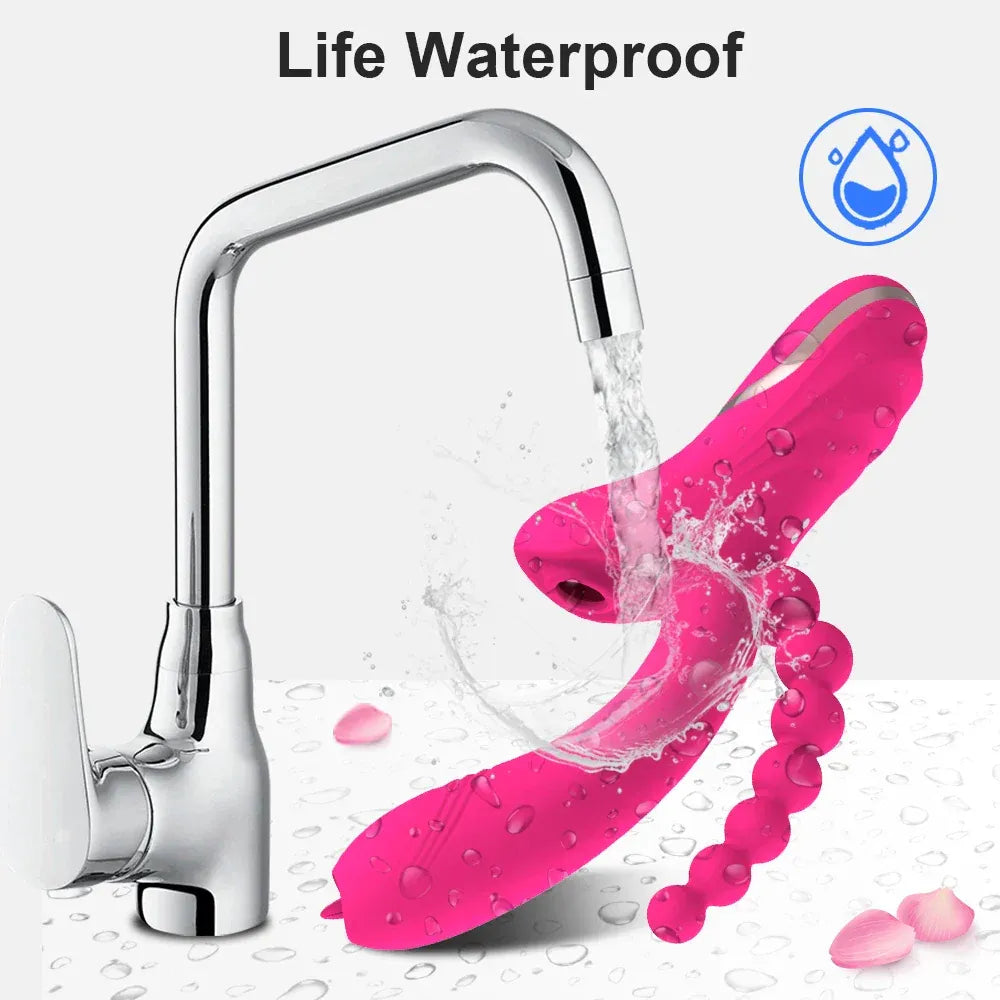 3 In 1 Clit Sucking Vibrator for Women G Spot Vagina Anal Stimulation Female Masturbator - Zd029 Purple
