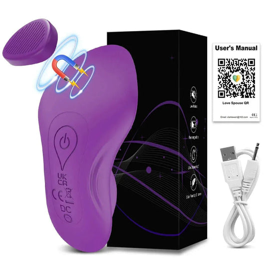 Bluetooth Wearable Vibrator for Women App Controlled Clitoral Stimulator Magnetic Couples - Purple