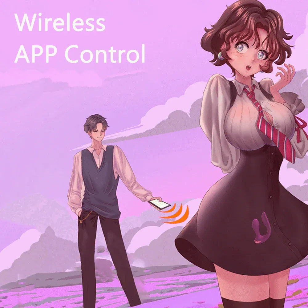 App Control Dual Ended Vibrator for Women Clit Anal Stimulation Couples - Purple