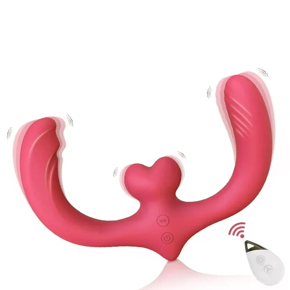 Remote Control Double Ended Vibrator for Women G Spot Nipple Stimulation