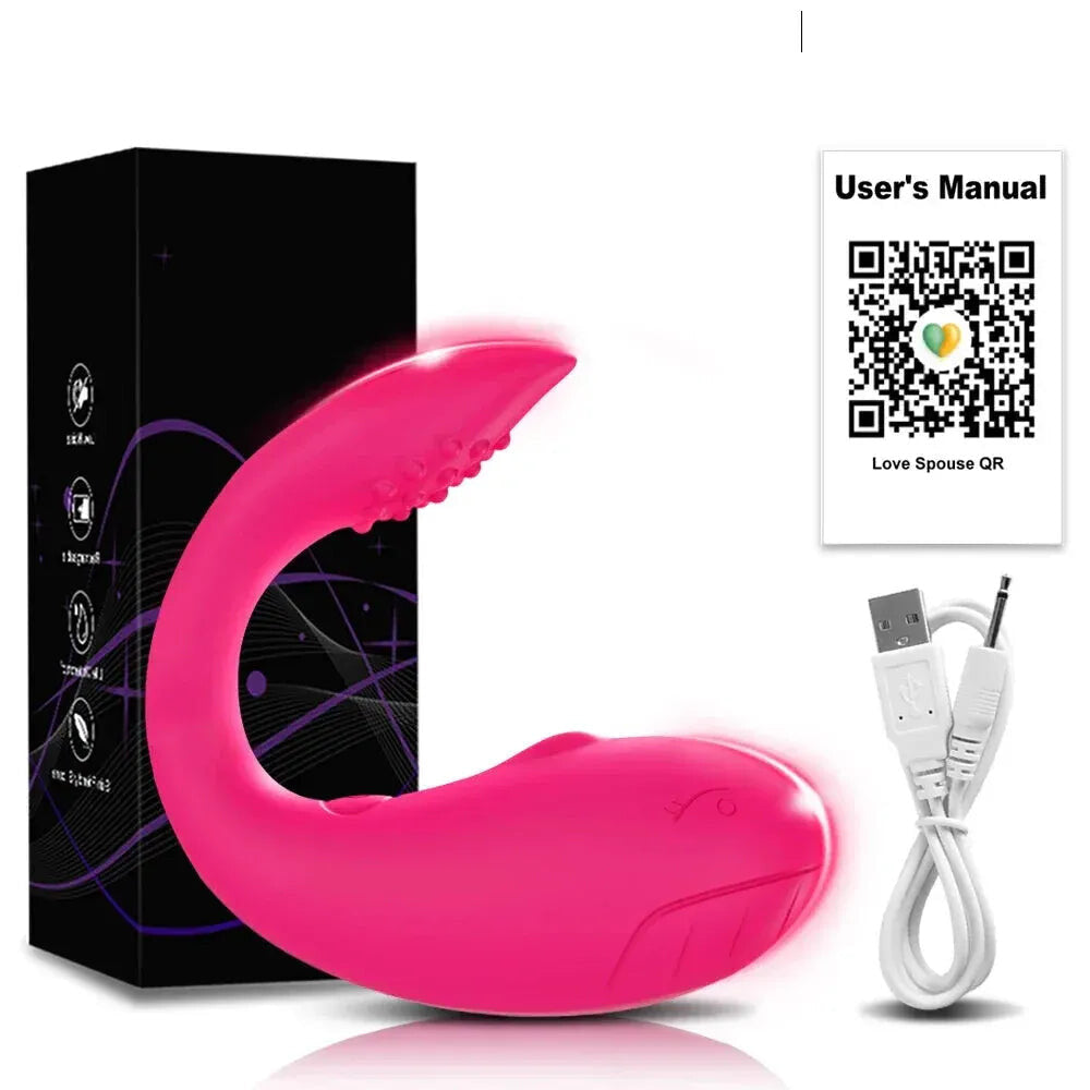Interactive Vibrating Love Egg Dual Motor Panty Vibrator for Couples - Red