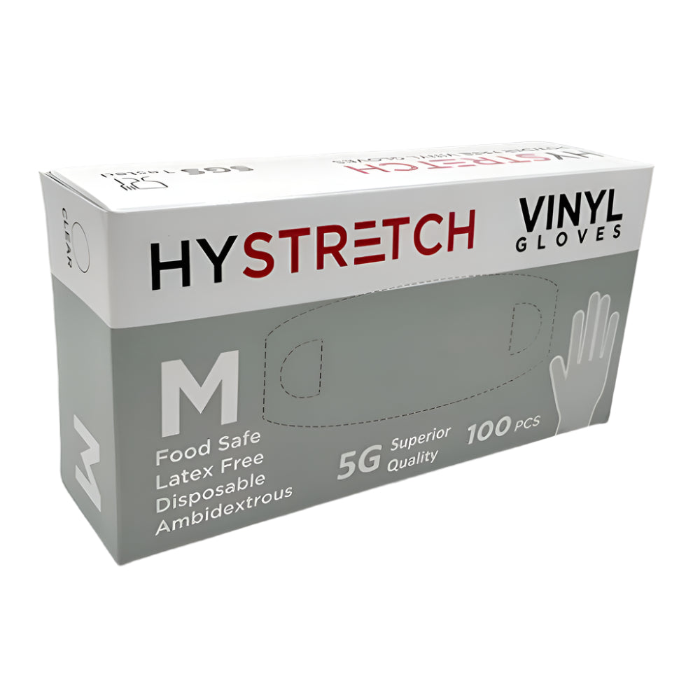 1000x Clear Disposable Vinyl Gloves Powder Free Latex Free Bulk - Medium