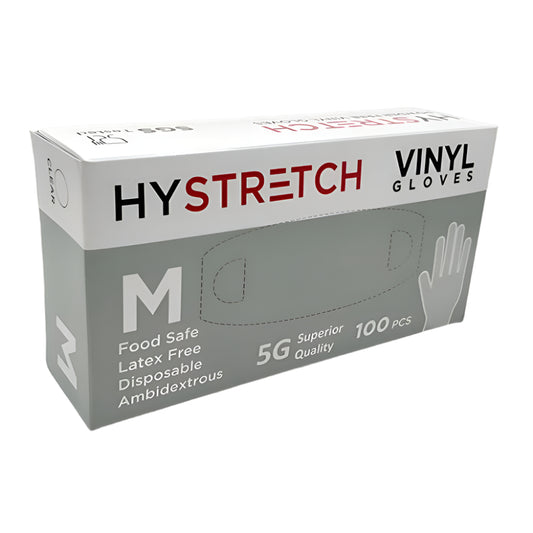 1000x Clear Disposable Vinyl Gloves Powder Free Latex Free Bulk - Medium