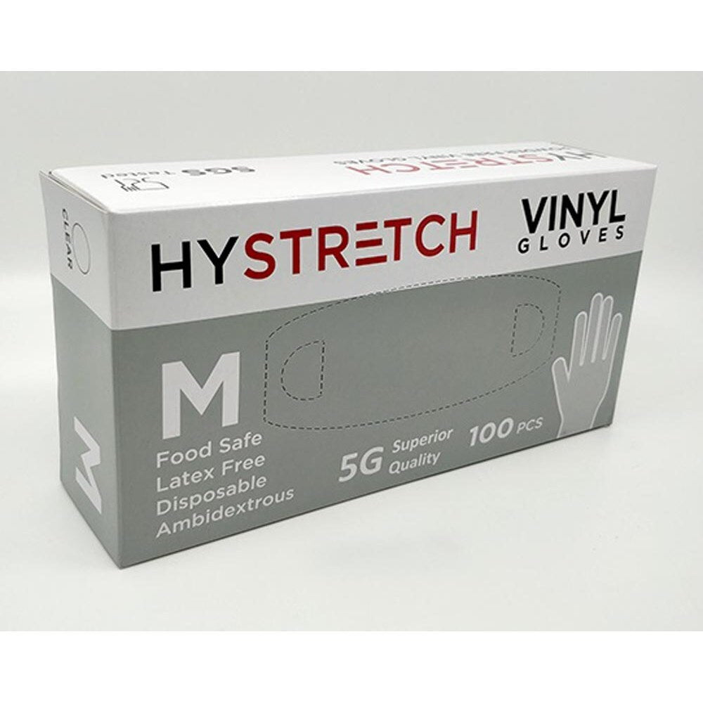 1000x Clear Disposable Vinyl Gloves Powder Free Latex Free Bulk - Medium