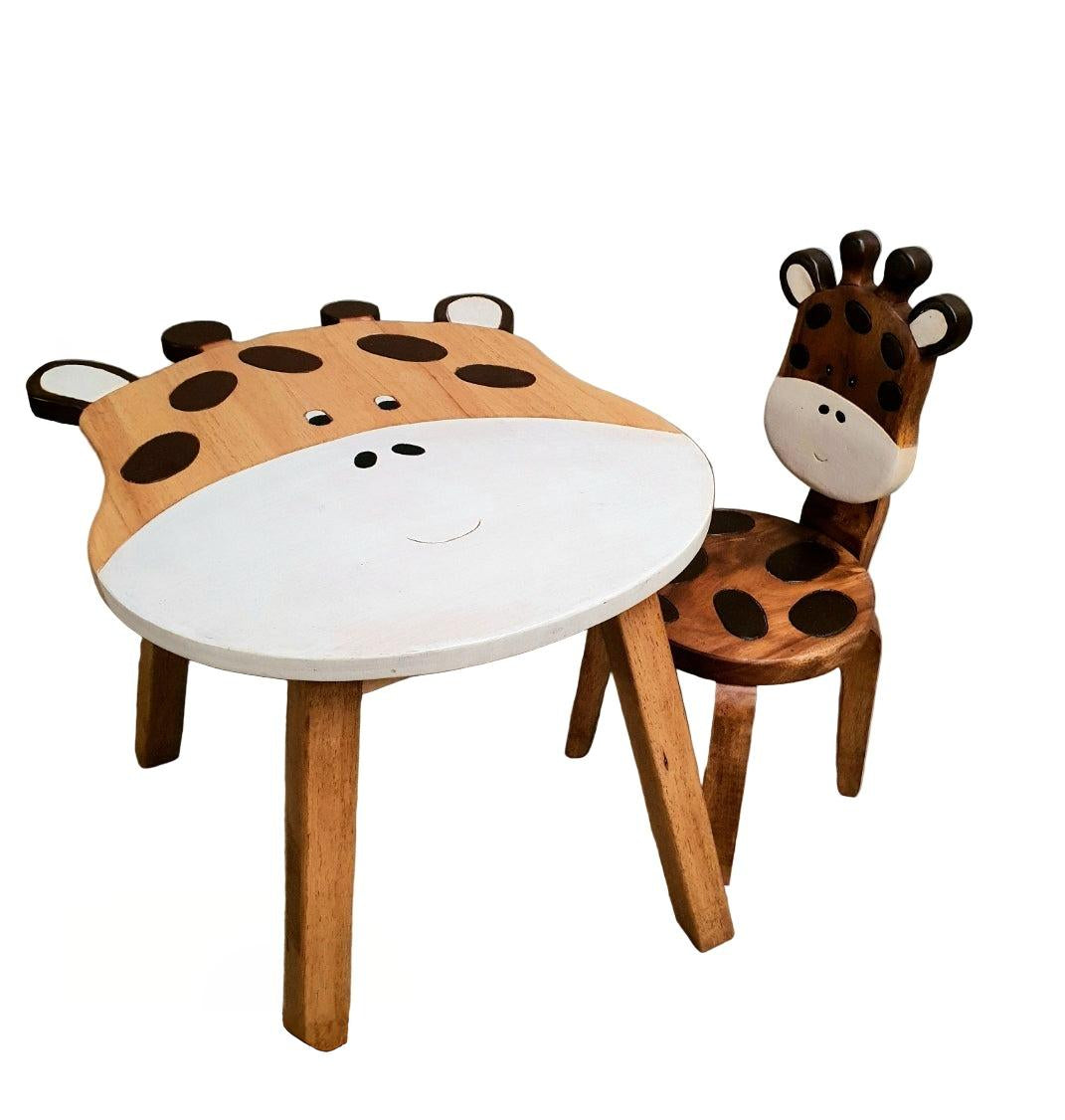 Giraffe Kids Table & Chair Set – Handmade Solid Hardwood