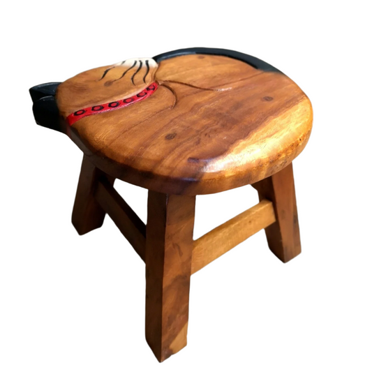 Premium Kids Wooden Cat Stool – Handmade Solid Wood Toilet Training and Step Stool