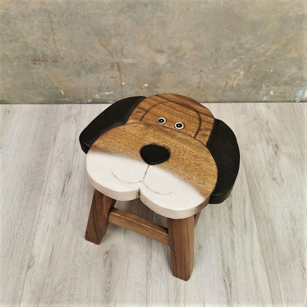 Premium Kids Wooden Dog Stool – Handmade Solid Wood Toilet Training and Step Stool