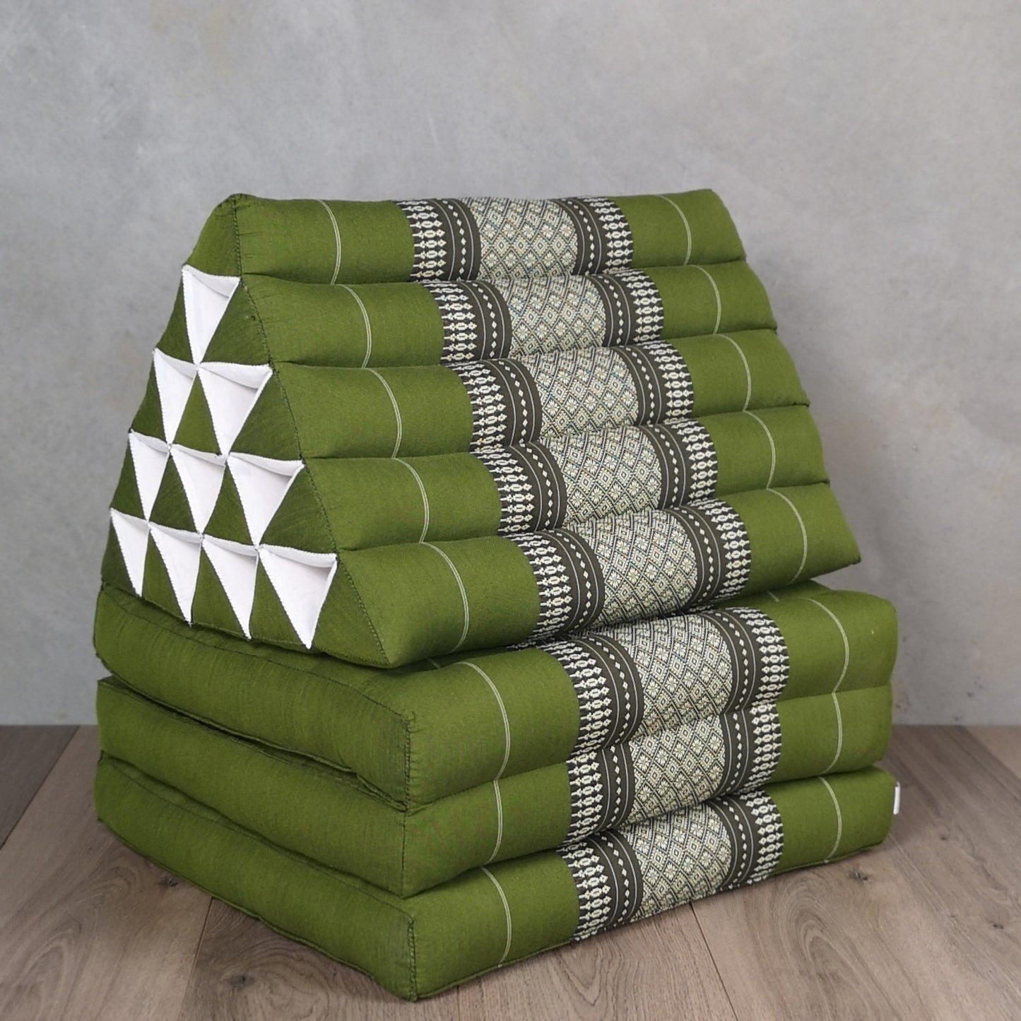 Jumbo Thai Triangle Pillow 3‑Fold – Handmade Kapok Daybed Cushion | Fold-Out Floor Mattress