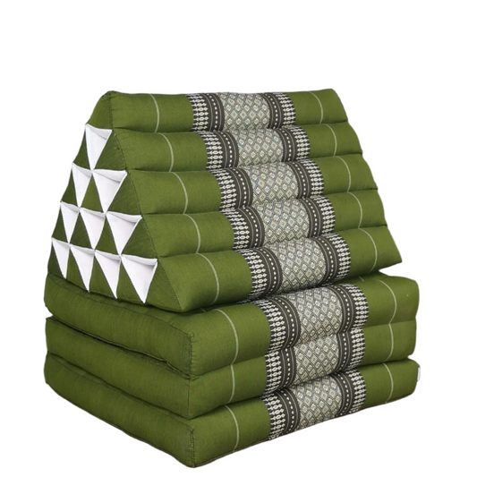 Jumbo Thai Triangle Pillow 3‑Fold – Handmade Kapok Daybed Cushion | Fold-Out Floor Mattress