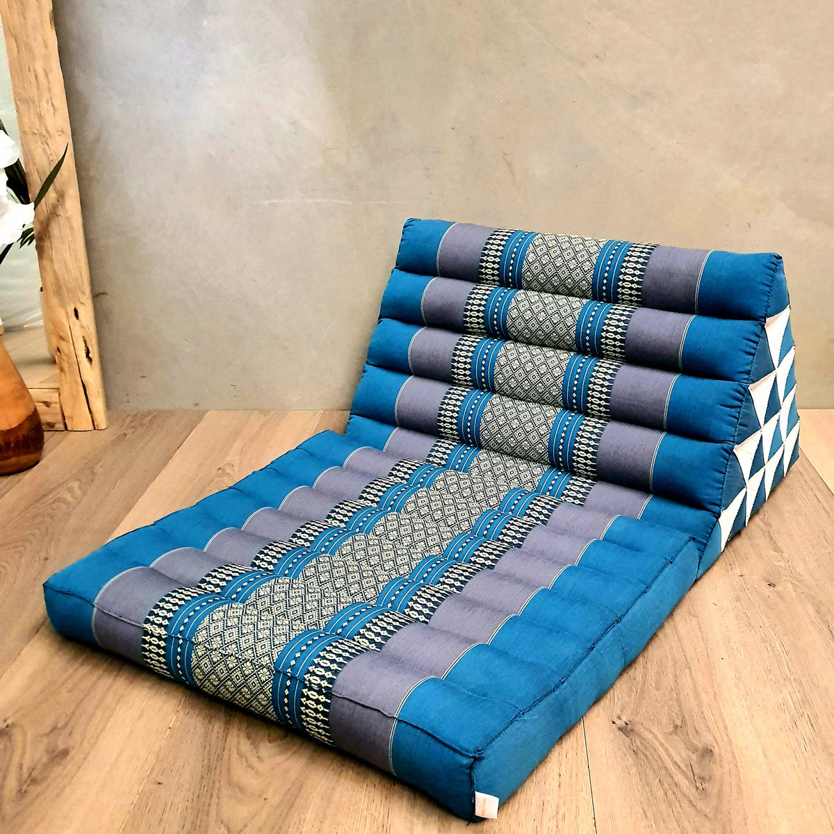 Jumbo 1-Fold Thai Triangle Pillow Mat – Handmade Kapok Floor Cushion and Portable Day Bed