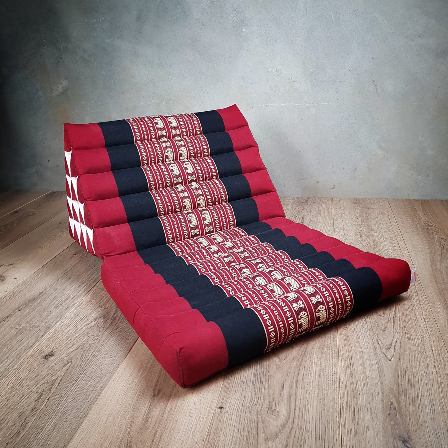 Jumbo 1-Fold Thai Triangle Pillow Mat – Handmade Kapok Floor Cushion and Portable Day Bed