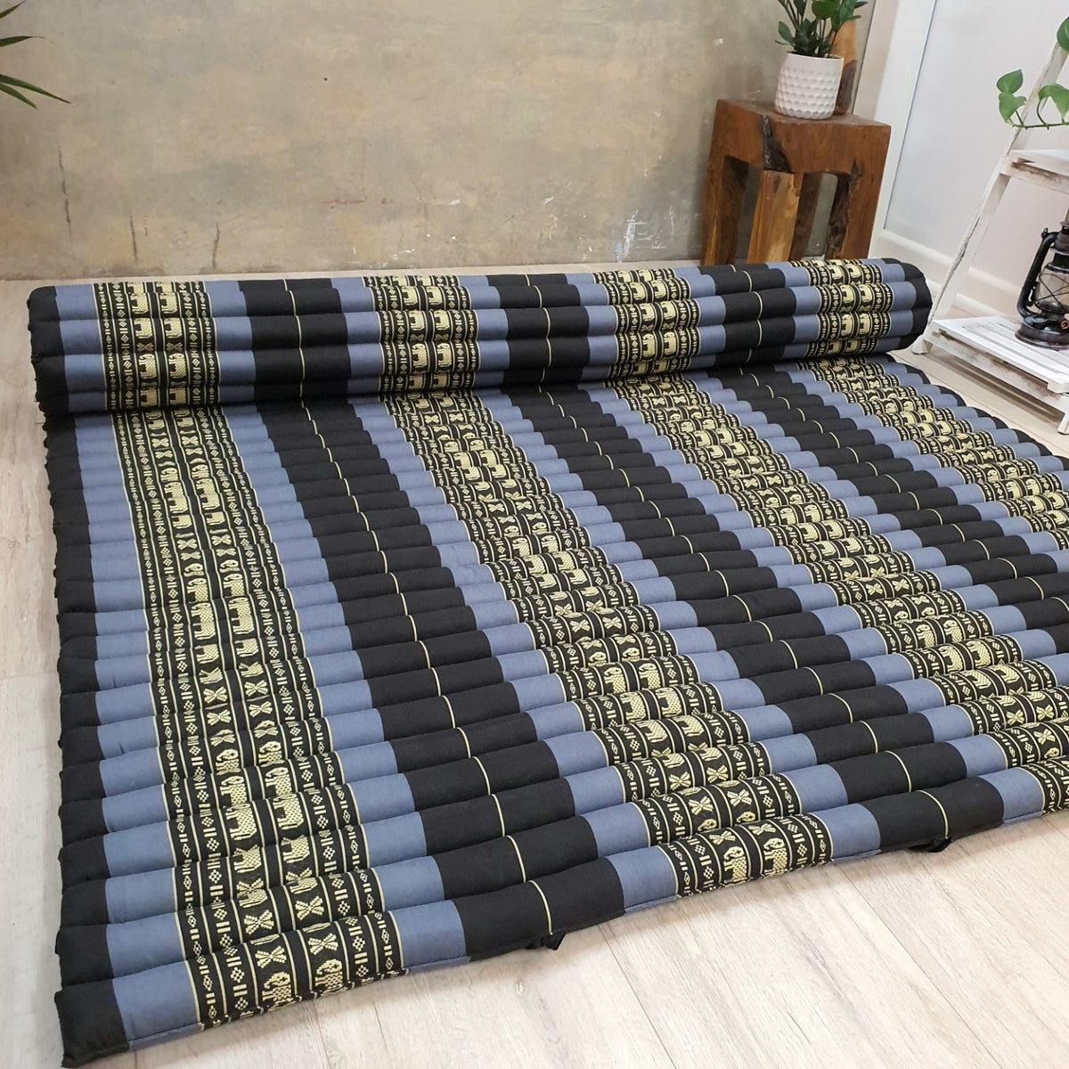 Queen Size Thai Kapok Roll Up Mattress – 200x152cm | Handmade Foldable Daybed Mat