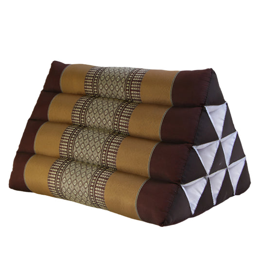 Thai Triangle Backrest Cushion – Handmade with Kapok Fill | Traditional Design | Firm, Allergen-Free Support | 50x32x30cm