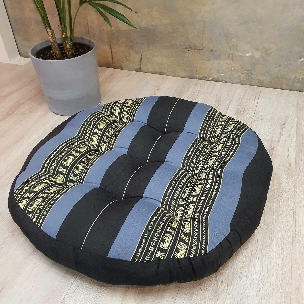 Jumbo Zafu Meditation Cushion – 75cm Round Floor Cushion | Handmade Thai Seat with Natural Kapok Filling