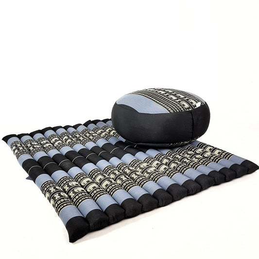 Handmade Zafu & Zabuton Meditation Set – Organic Kapok Round Cushion and Mat for Posture Support