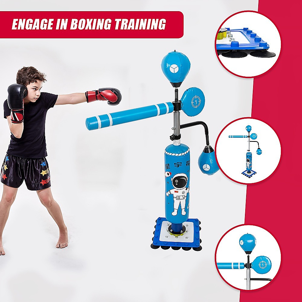 Kids Freestanding Boxing Training Punch Bag with Suction Base – Adjustable Height (Up to 150cm)