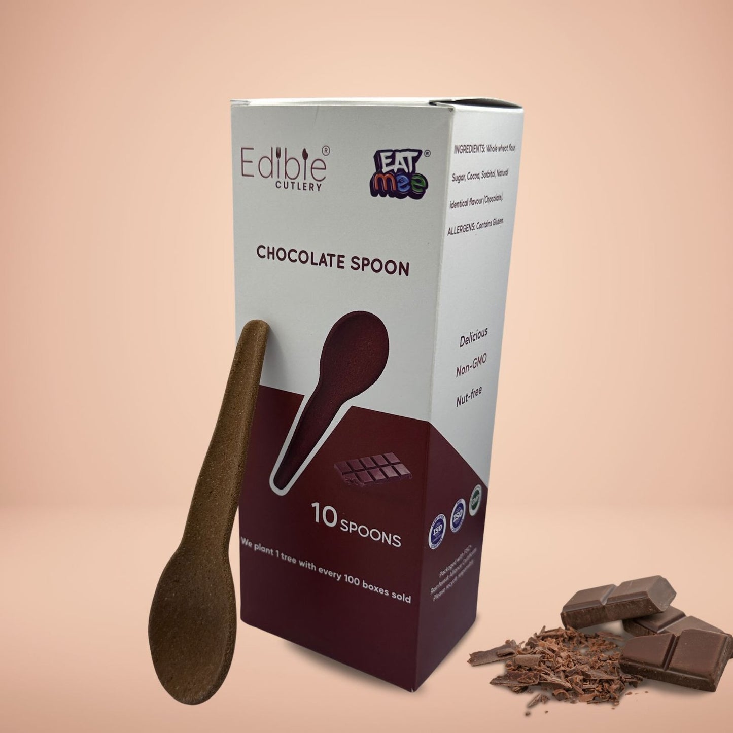 Edible Spoon - Chocolate, Rich and Delicious, Pack of 10