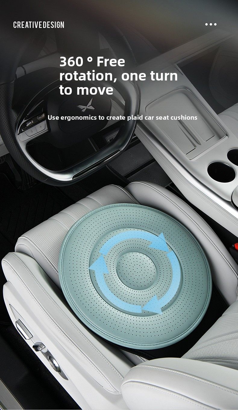 Saddle Brown 360 Degree Rotating Car Seat Cushion - 53cm Nano Tech Swivel Mobility Aid - Easy Vehicle Entry and Exit for Seniors, Breathable Non Slip Ergonomic Support for Home Office and Travel