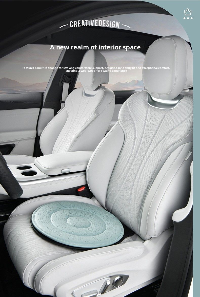 Saddle Brown 360 Degree Rotating Car Seat Cushion - 53cm Nano Tech Swivel Mobility Aid - Easy Vehicle Entry and Exit for Seniors, Breathable Non Slip Ergonomic Support for Home Office and Travel