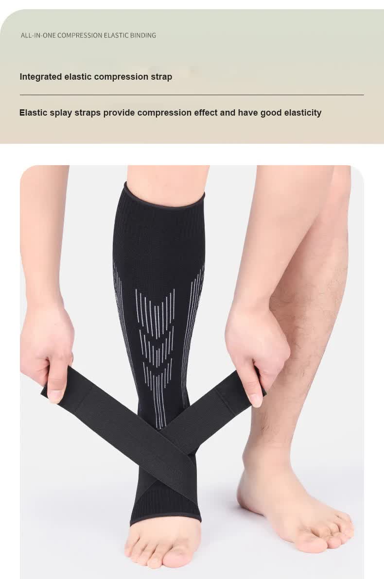 Size XL 1 Pair Black Compression Calf Sleeves for Sports - Adjustable Support for Running, Soccer, Hiking & More