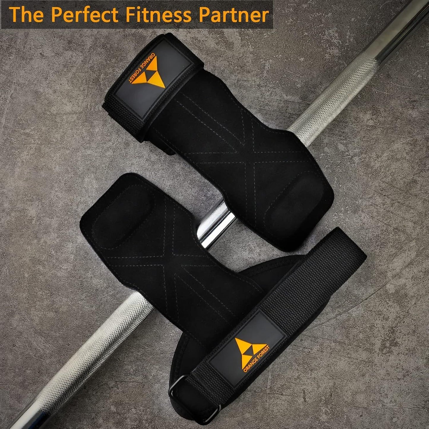 Heavy Duty Weightlifting Grips - Anti-Slip Leather Palm Grips with Neoprene Wrist Support & Adjustable Straps