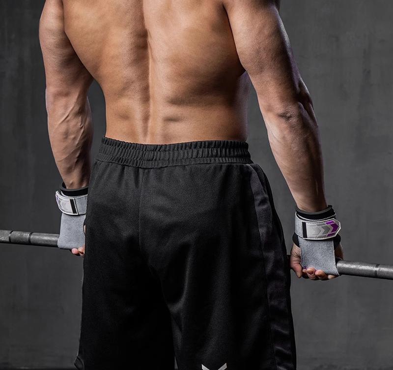 Heavy Duty Weightlifting Grips - Anti-Slip Leather Palm Grips with Neoprene Wrist Support & Adjustable Straps