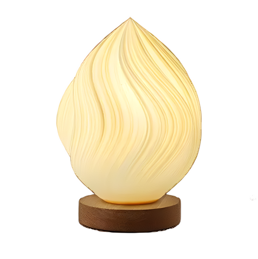 Pleated Table Lamp - 3D Printed Washable Shade LED Adjustable (Small Peach)