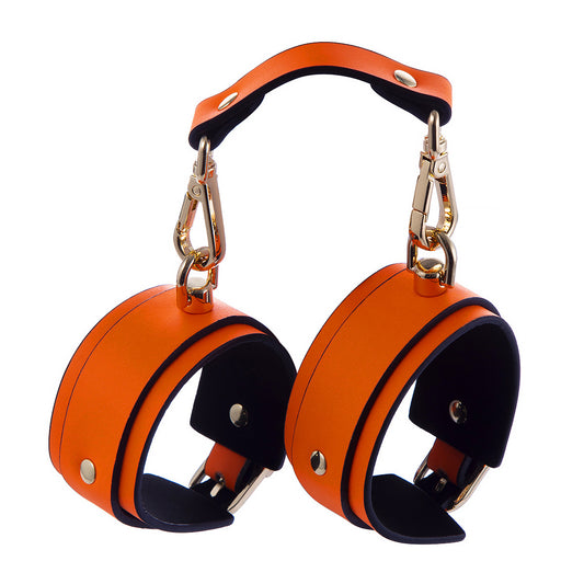 PU Leather Bondage Cuff - Wrist/Ankle Restraint Luminous Orange Anklet