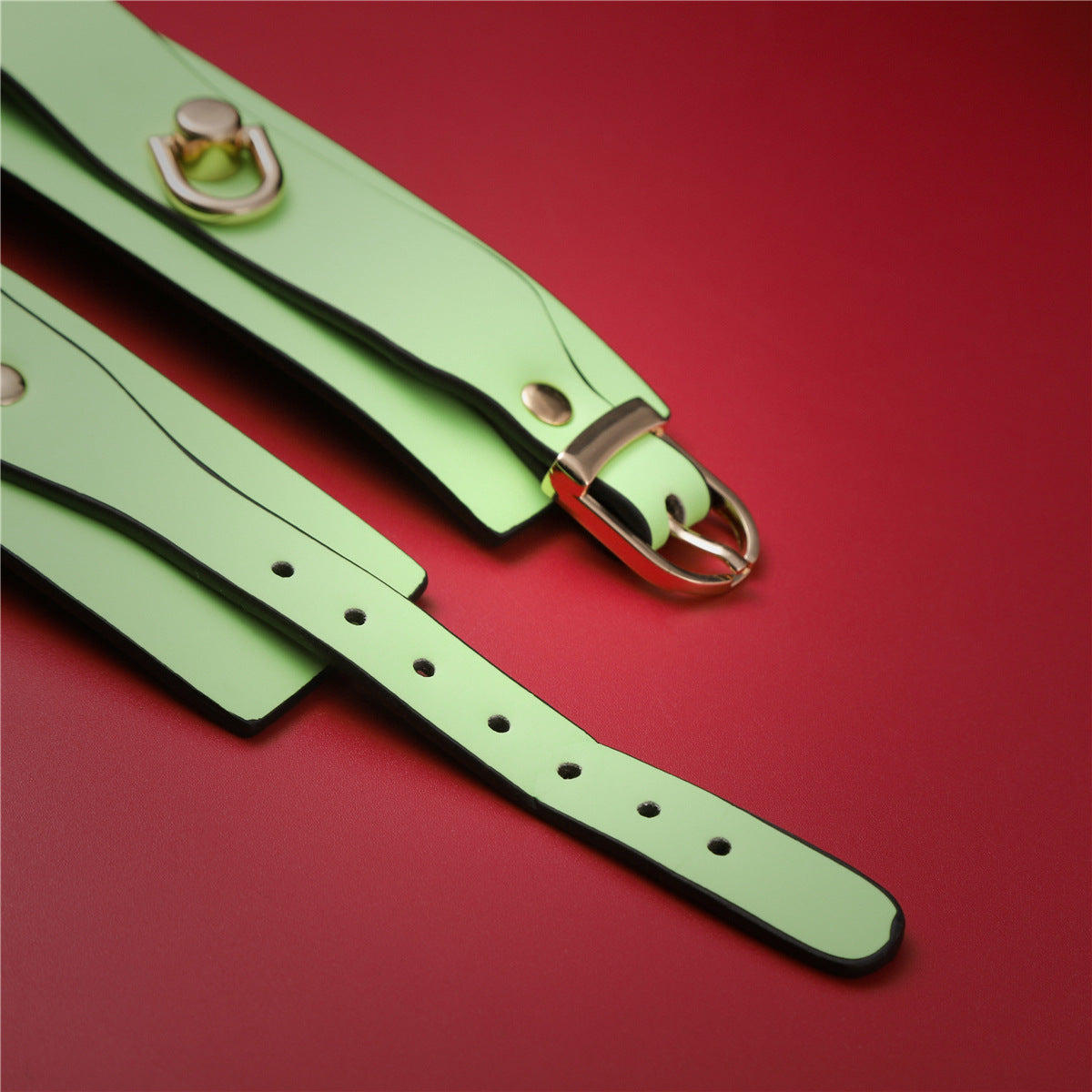 PU Leather Bondage Cuff - Wrist/Ankle Restraint Luminous Orange Anklet