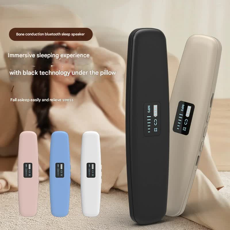 Under-Pillow Bone Conduction Sleep Sound Device - Bluetooth 5.3, TF Card, 8H Playtime & Timer(Pink)