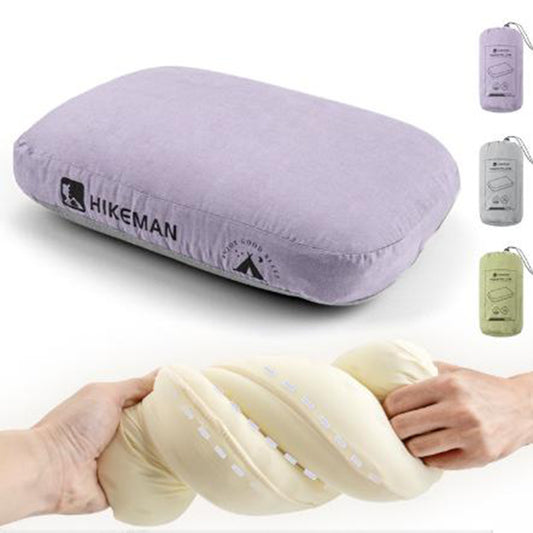 Purple Reversible Memory Foam Travel Pillow - All-Season Comfort Neck Support for Deep Sleep & Portability