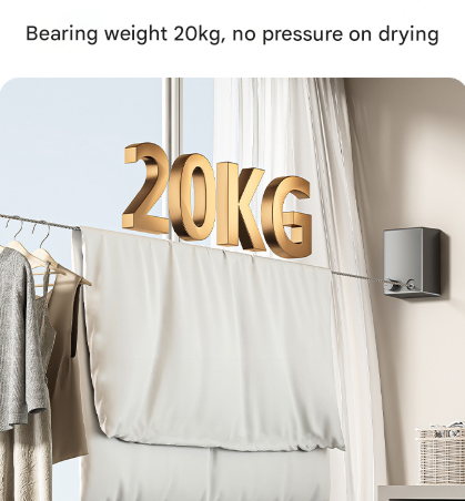 Pink Retractable Stainless Steel Clothesline - 4.2m Indoor and Outdoor Drying Solution