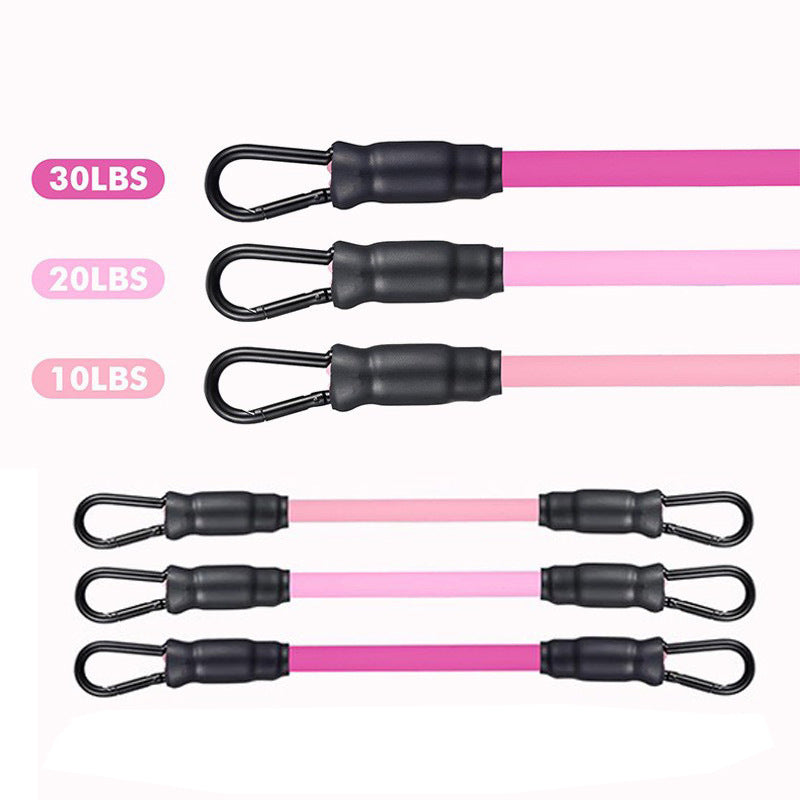 Silver Snap Resistance Bands Set with Ankle Straps - Glute & Leg Workouts 10-30lbs