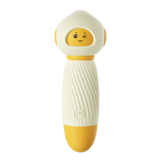 Yellow Powerful Mini Personal Massager Wand 10 Vibration Modes Quiet USB Rechargeable Soft Silicone Waterproof Discreet Body Relaxer
