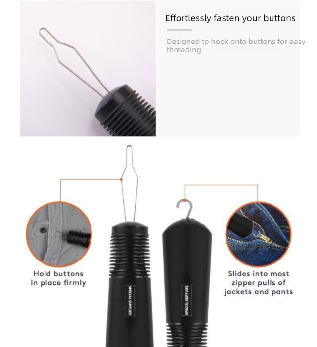2 Pcs Black Dressing Aid Tool – Button & Zipper Assistant for Elderly and People with Limited Mobility