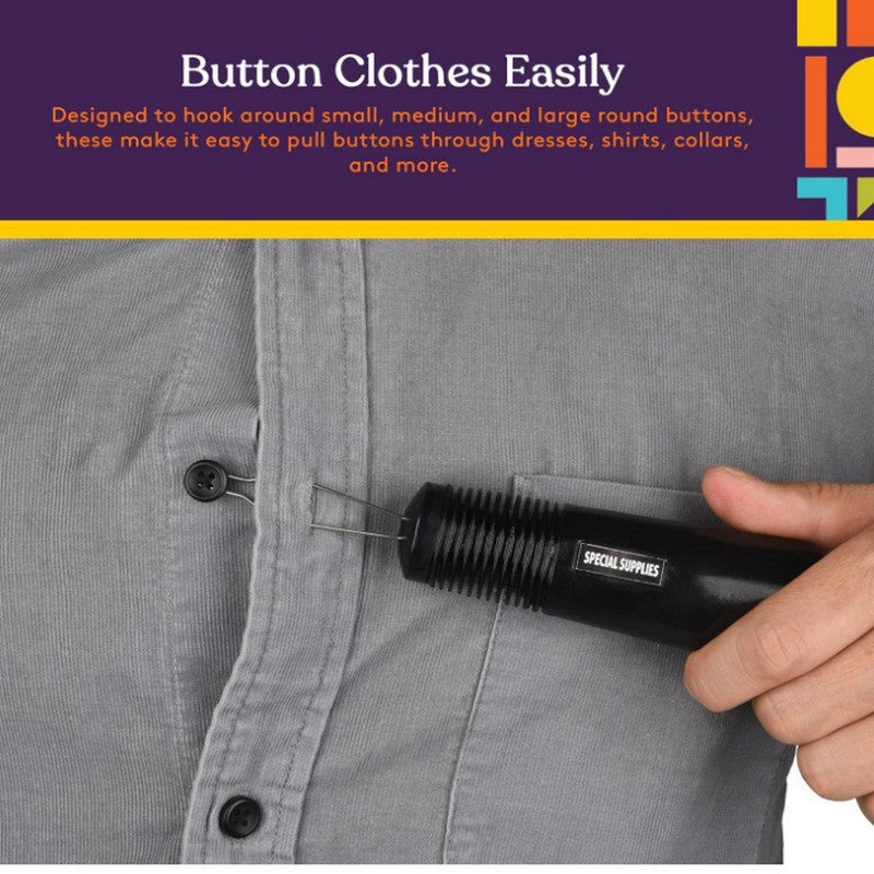2 Pcs Black Dressing Aid Tool – Button & Zipper Assistant for Elderly and People with Limited Mobility