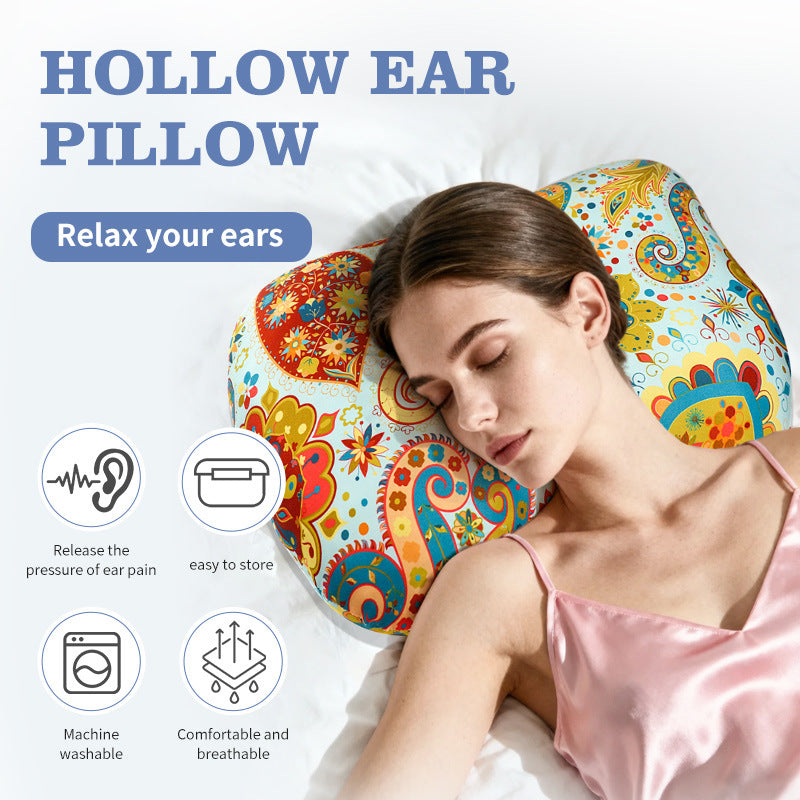 Sunflower Hollow Ear Support Pillow - Adjustable Side Sleep Neck Cushion