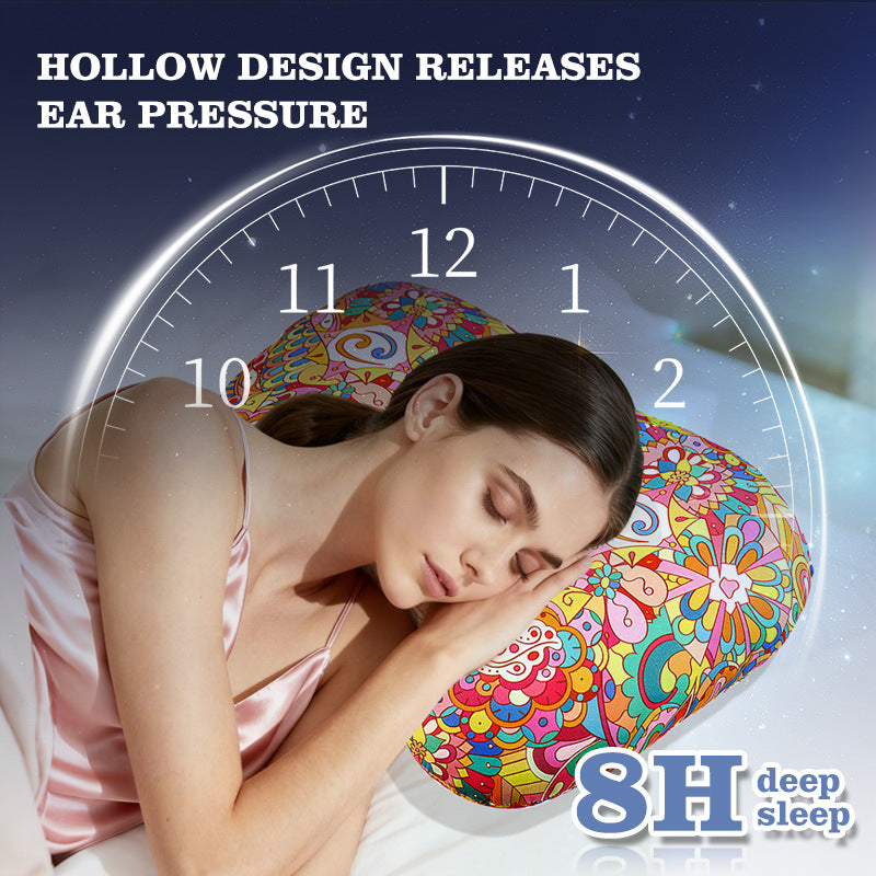 Sunflower Hollow Ear Support Pillow - Adjustable Side Sleep Neck Cushion