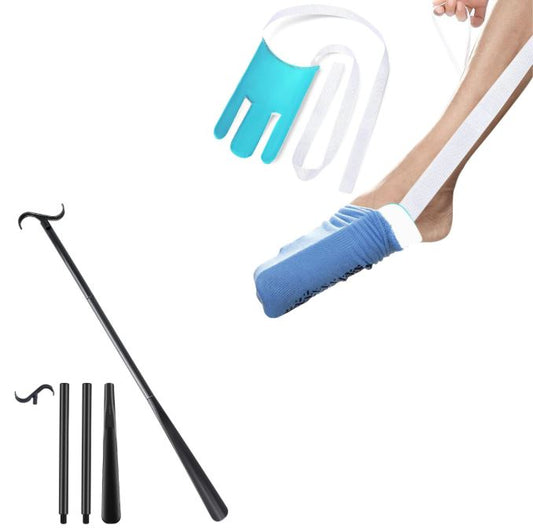 Independent Living Mobility Kit - Sock Aid & Black 3-in-1 Dressing Hook