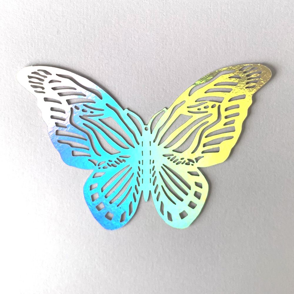 3D Butterfly Wall Stickers - Iridescent Silver Paper - 72pcs Set, Hollow Cut Design, Removable Decor for Home, Party, Wedding, Kids Room, Easy Peel and Stick-Style C