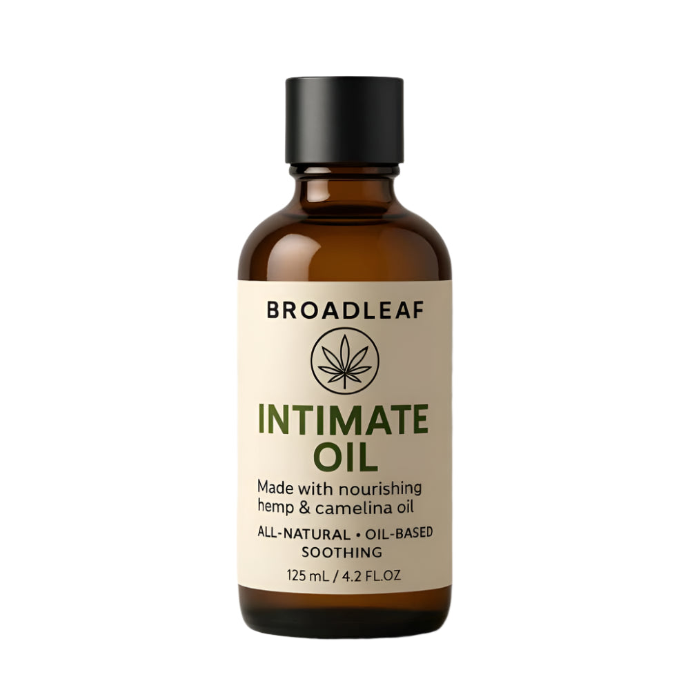 Broadleaf Intimate Oil – Natural Plant-Based Personal Lubricant with Australian Hemp & Camelina Oils – Skin-Safe, Edible & Latex-Free