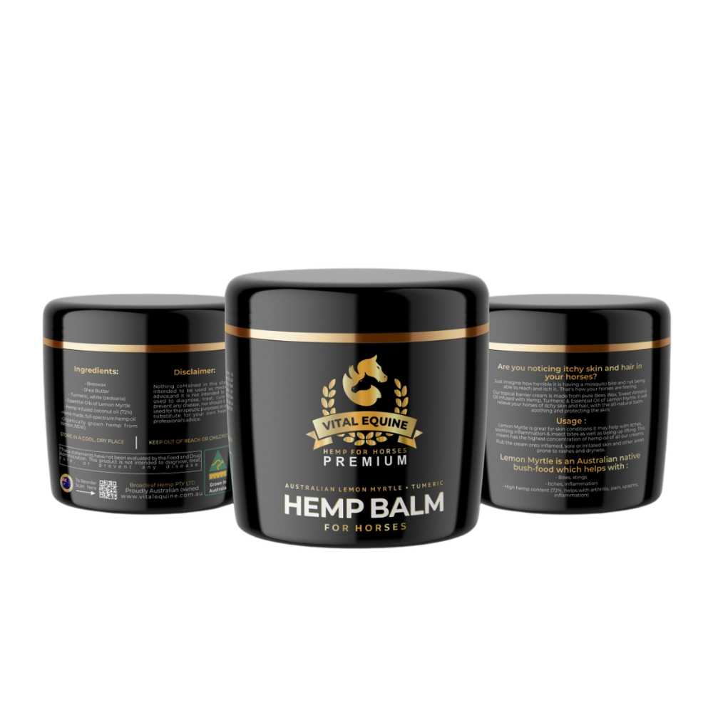 Hemp Starter Pack – Australian-Made Natural Horse Supplement for Joint, Skin & Recovery Support – Includes Hemp Seed Oil, Turmeric Blend & Lemon Myrtle Balm