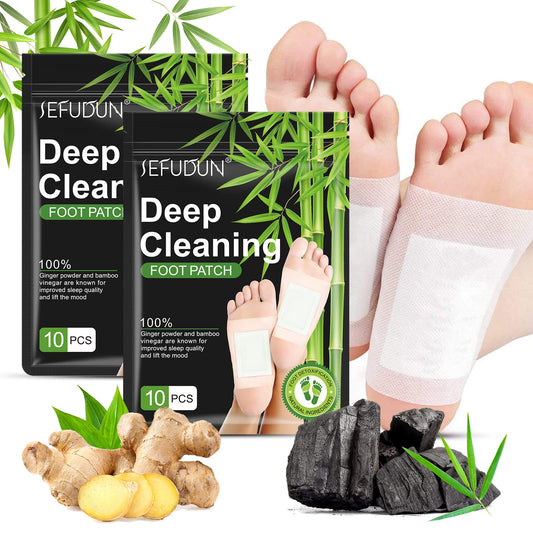 Natural Organic Bamboo Vinegar & Ginger Powder Foot Pads | Detox, Improve Sleep & Boost Metabolism