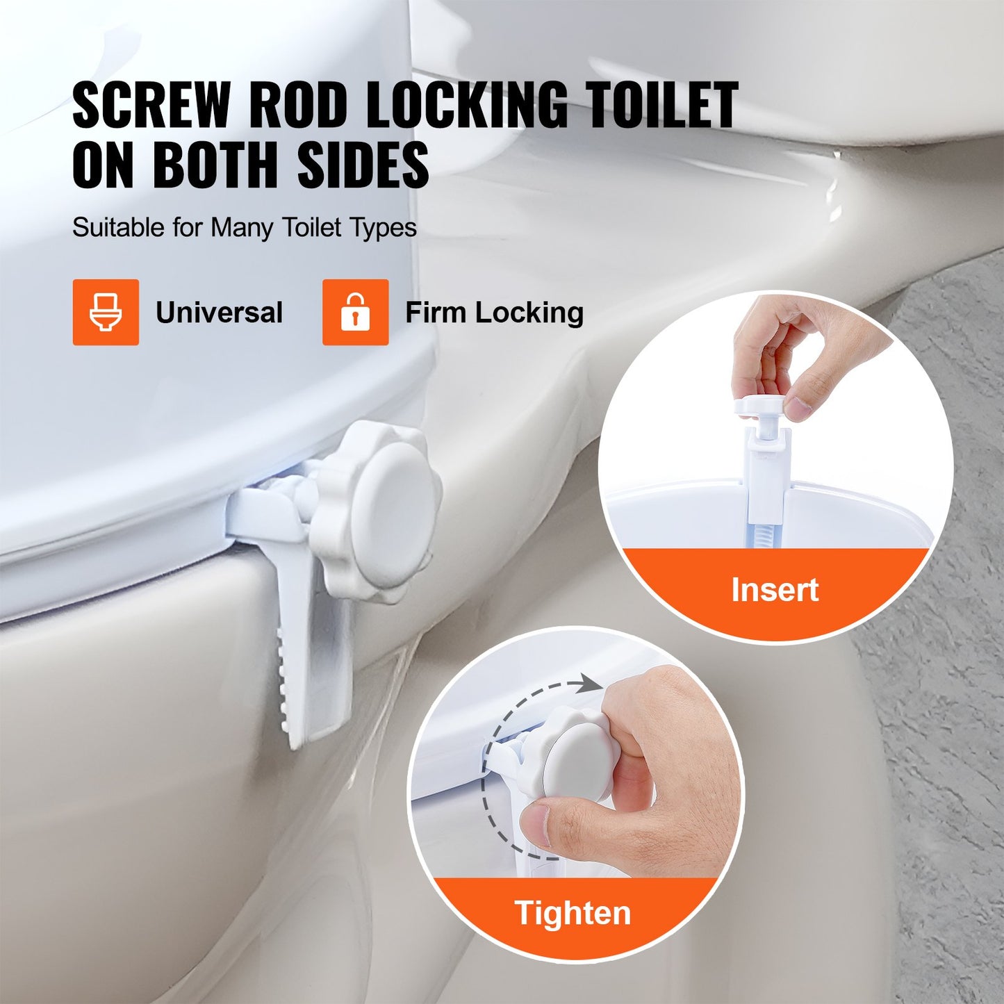 Raised Toilet Seat 100mm Height Increase with Lid Universal Toilet Seat Riser 136kg Capacity