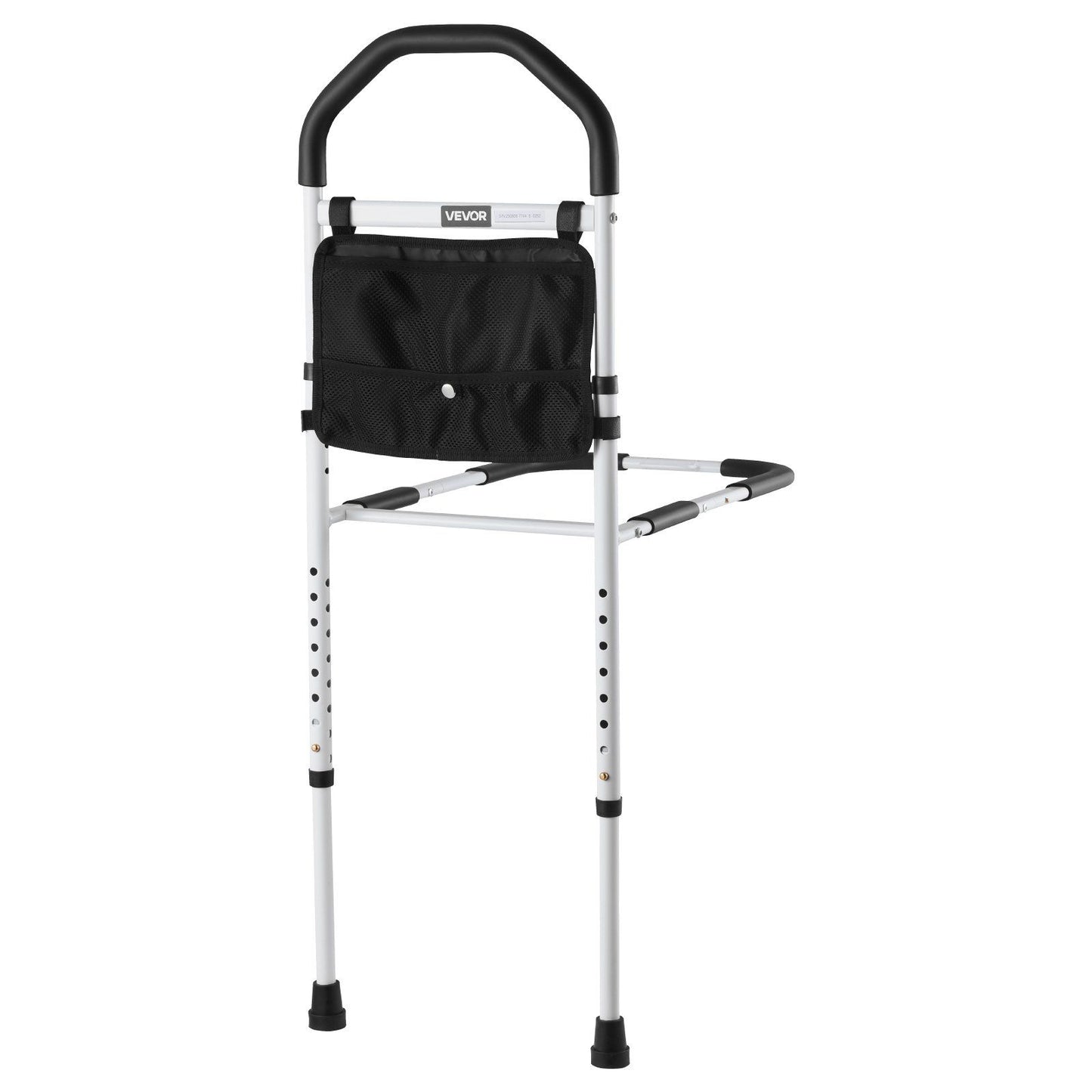 Bed Rail for Elderly, Bedside Assist Rails with Supporting Leg and PU Handrail, Adjustable Height Carbon Steel Pipe Bedside Cane, Bed Bars for Seniors & Patients, Fits King, Queen, Full, Twin