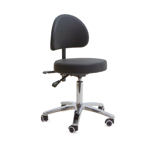 Stool With Backrest - Adjustable Round Home & Office Chair, Ergonomic Comfort